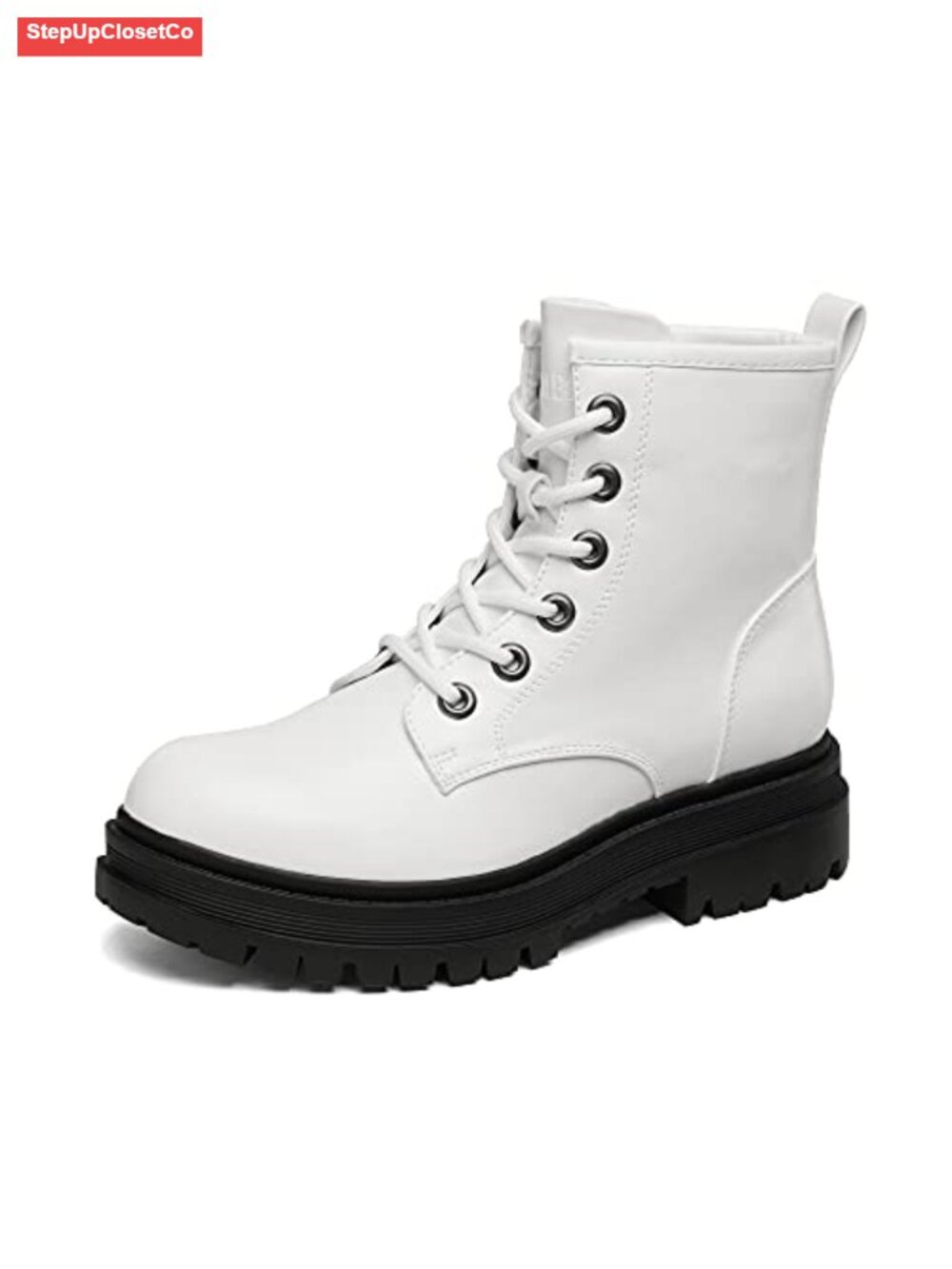 Lace-Up Ankle Boots with Side Zipper, Non-Slip TPR Sole, Cushioned Insole